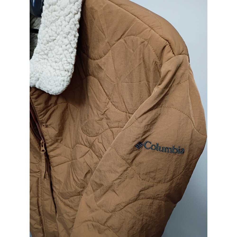 Columbia Birchwood Quilted Sherpa Lined Jacket Brown WL6046 Womens Large - Picture 5 of 10